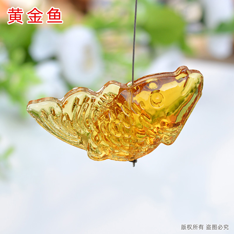 水晶黄金鱼门帘玻璃珠子DIY饰品配件厂家批发